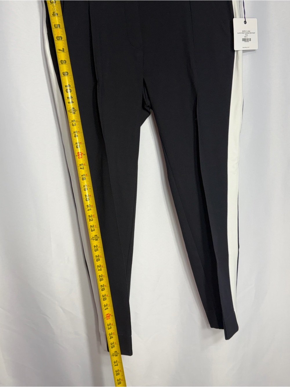 Belyn Key Black Pants with White Side Stripe size L new w tags - Picture 5 of 12